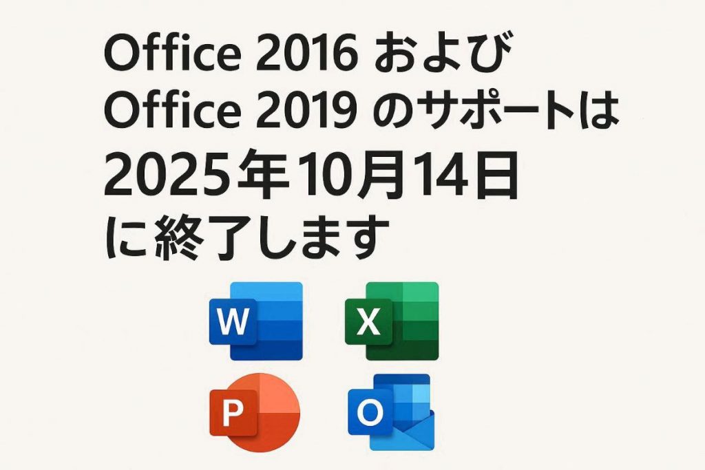 Office 2016・2019 サポート終了は2025年10月14日